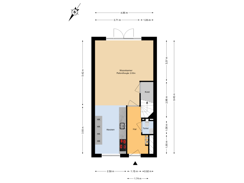 View floorplan of Begane grond of Aletta Rutgersstraat 50