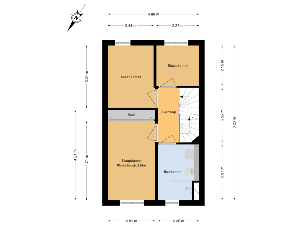 View floorplan of 1e verdieping of Aletta Rutgersstraat 50