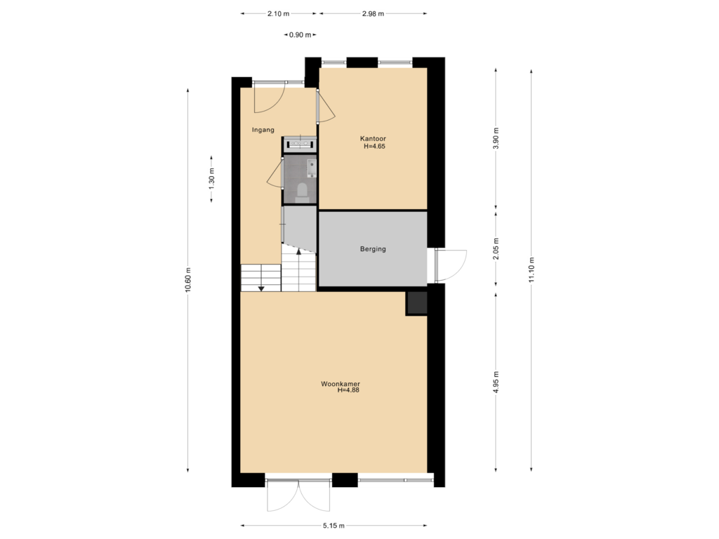 View floorplan of Begane grond of Jonas Salkhof 8