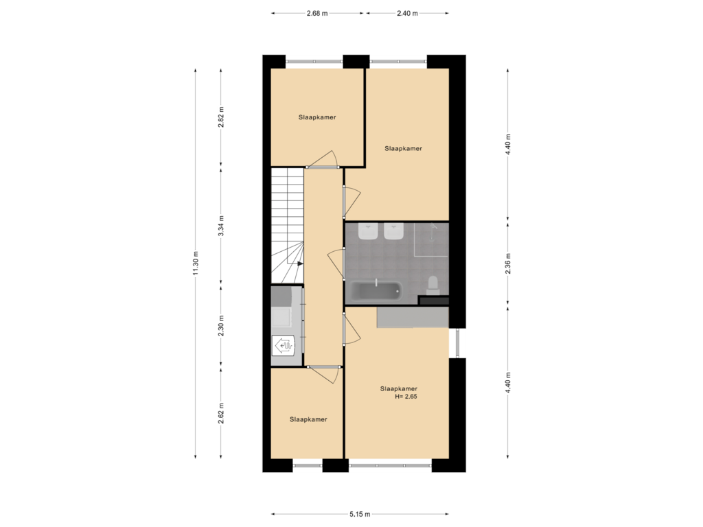 View floorplan of Tweede etage of Jonas Salkhof 8