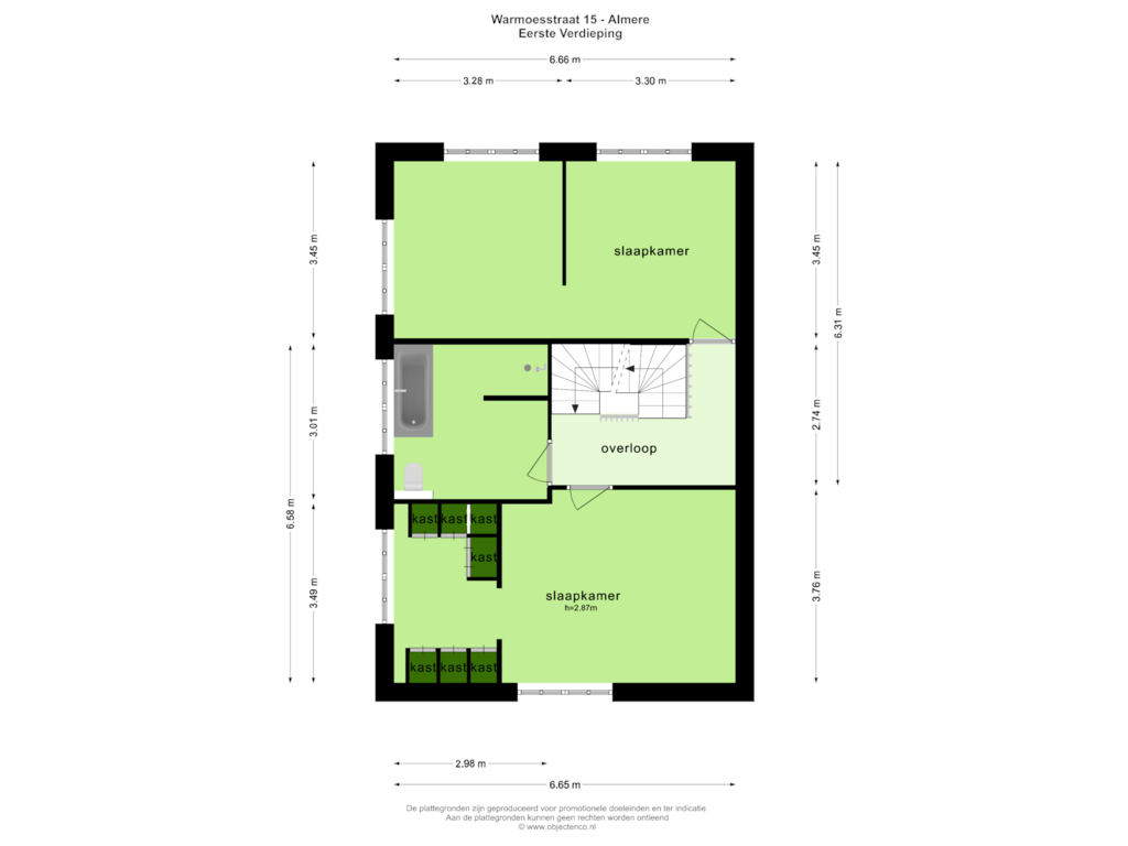 Bekijk plattegrond van EERSTE VERDIEPING van Warmoesstraat 15