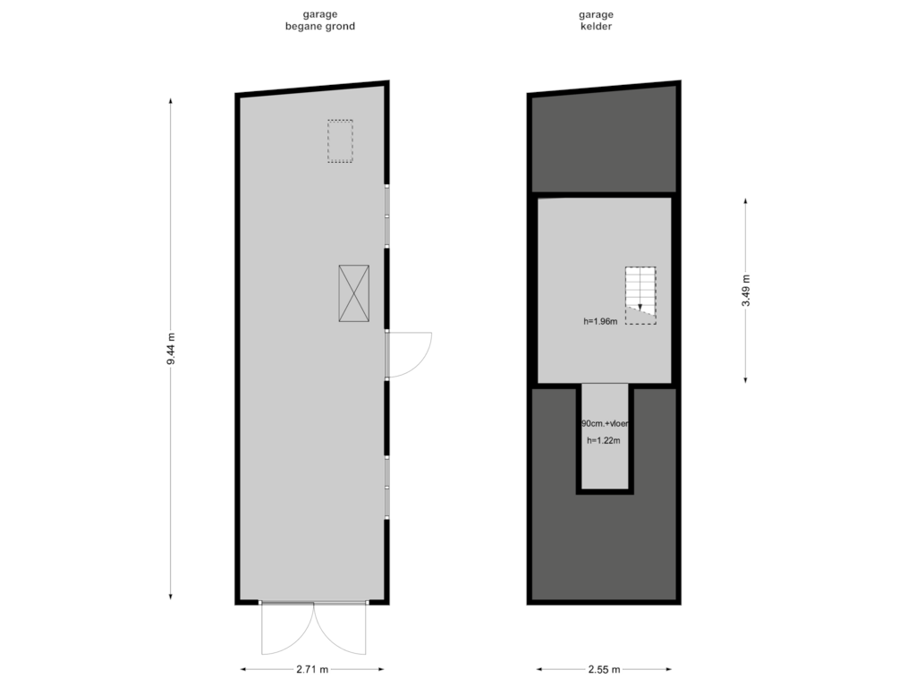 View floorplan of garage of Berkenlaantje 8-A