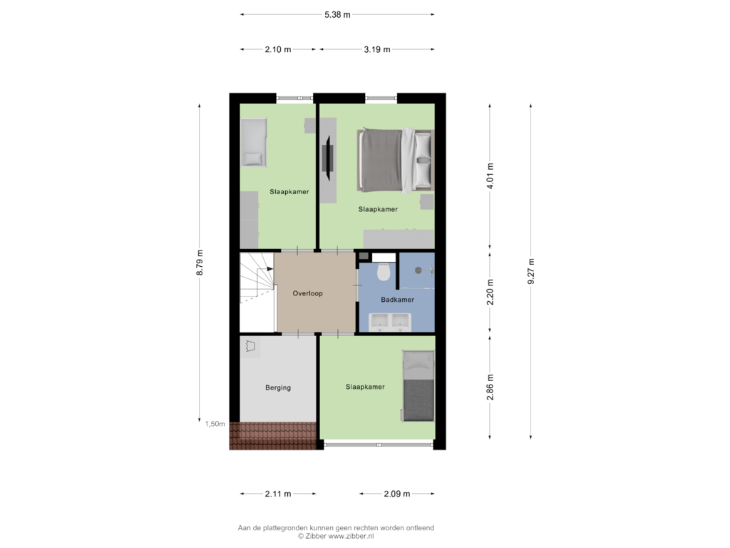 Bekijk plattegrond van Eerste Verdieping van Bernard Zweersstraat 4