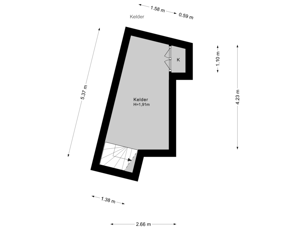 Bekijk plattegrond van Kelder van Groot Hertoginnelaan 119