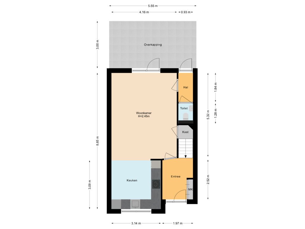 View floorplan of Begane grond of Heemlaan 19