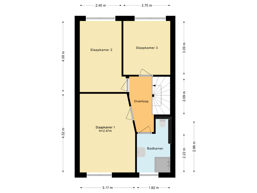 View floorplan of Eerste verdieping of Heemlaan 19