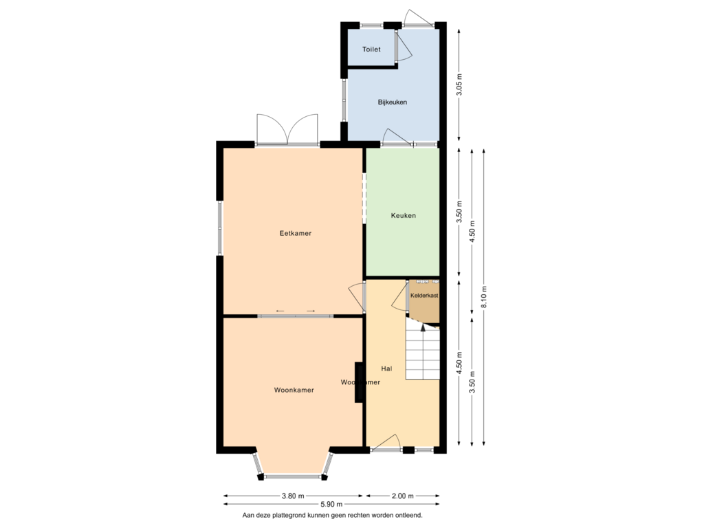 Bekijk plattegrond van Begane grond van Houtwal 8