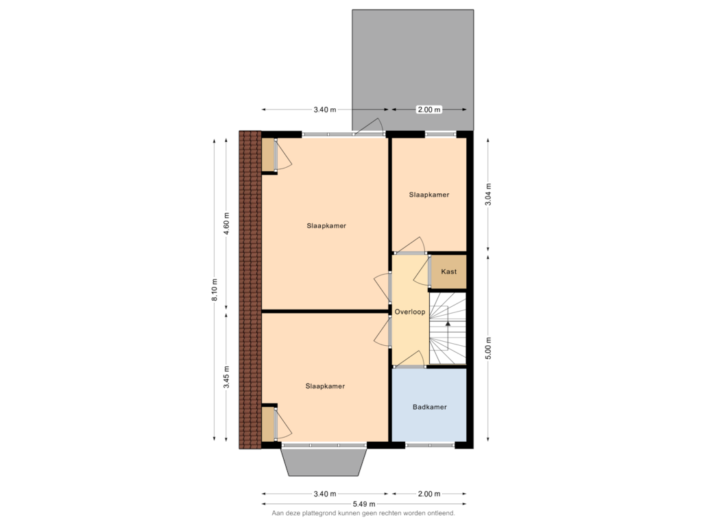 Bekijk plattegrond van 1e verdieping van Houtwal 8