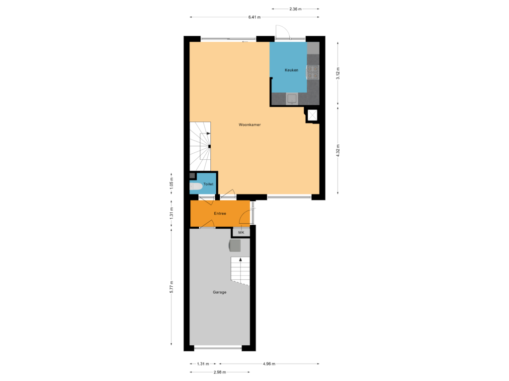 Bekijk plattegrond van Begane grond van Kometenlaan 31