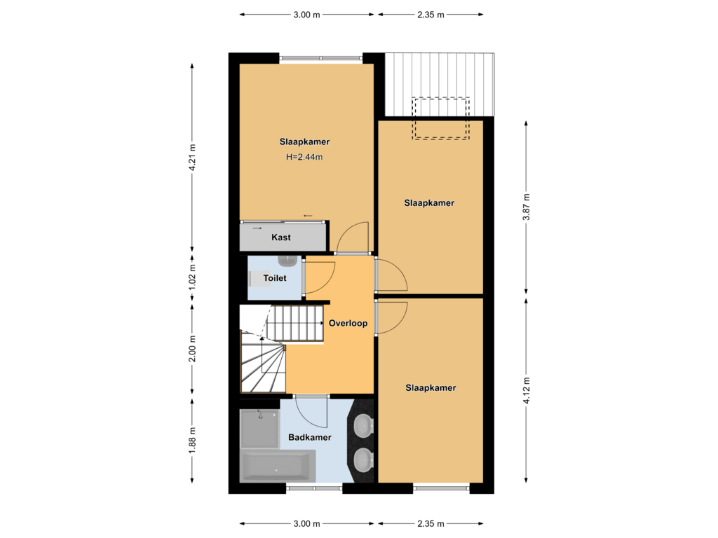 Bekijk plattegrond van Eerste Verdieping van Hondiusstraat 84