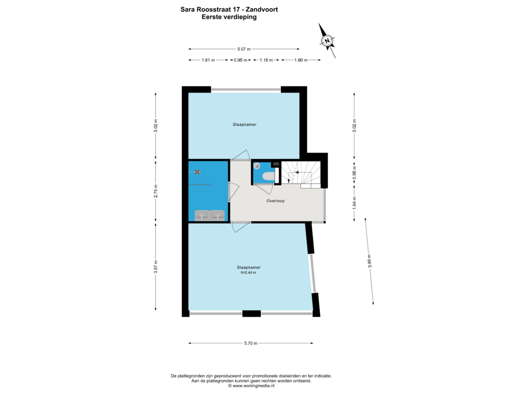 Bekijk plattegrond van Eerste verdieping van Sara Roosstraat 17