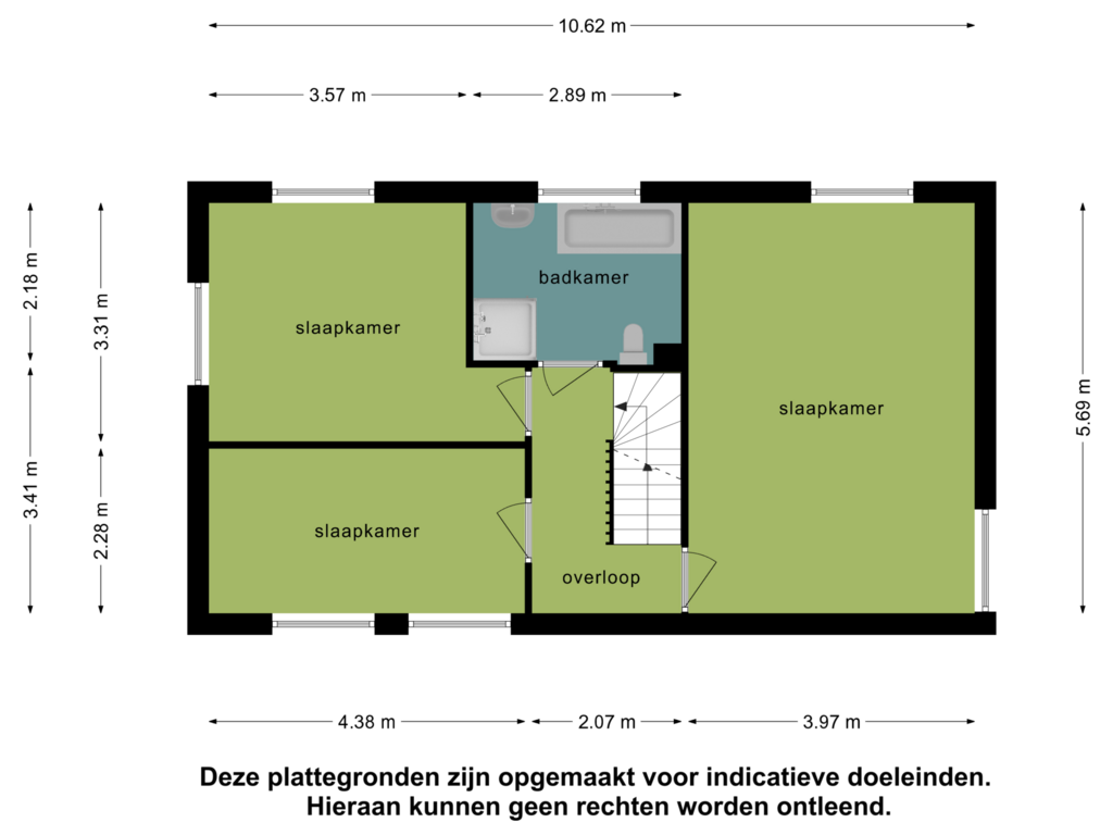 Bekijk plattegrond van 1e verdieping van Stadswal 55-E