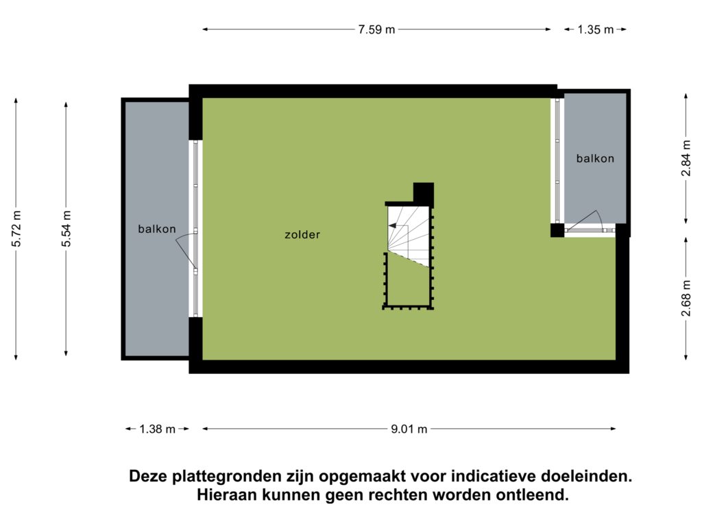 Bekijk plattegrond van 2e verdieping van Stadswal 55-E