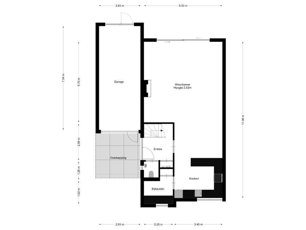 View floorplan of Begane grond of Eigendomweg 45