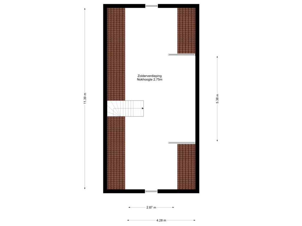 View floorplan of 2e verdieping of Eigendomweg 45