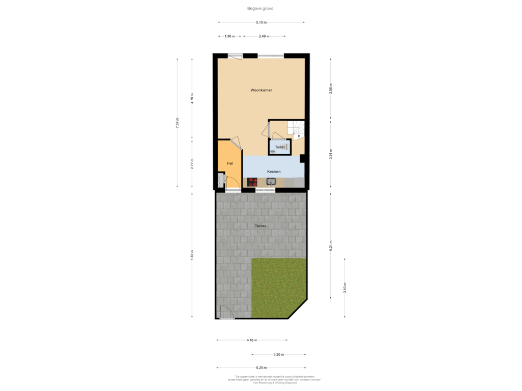 Bekijk plattegrond van Begane grond van Achterstraat 67