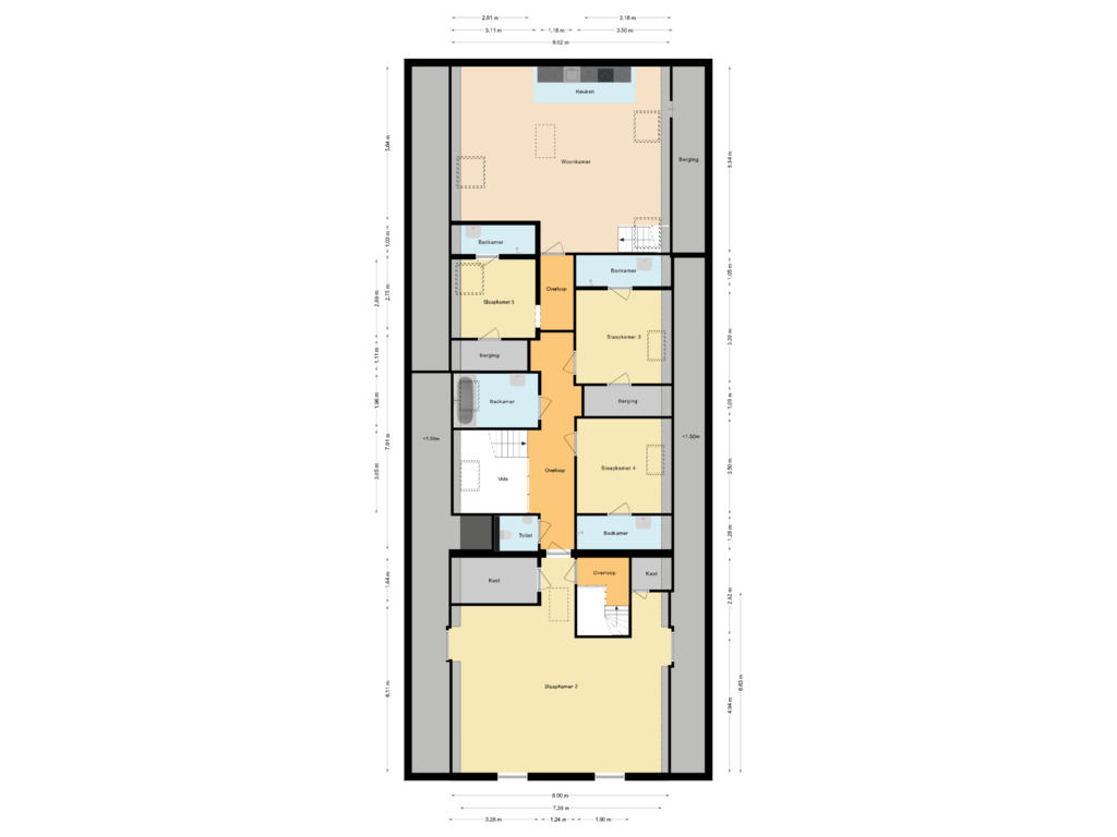 View floorplan of Eerste verdieping of Brink 43