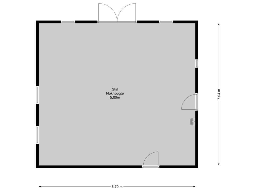 Bekijk plattegrond van Stal/Garage van Huinerschoolweg 12