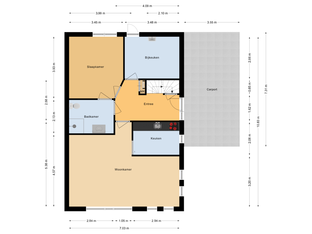 Bekijk plattegrond van Begane grond van Zwolseweg 157-A