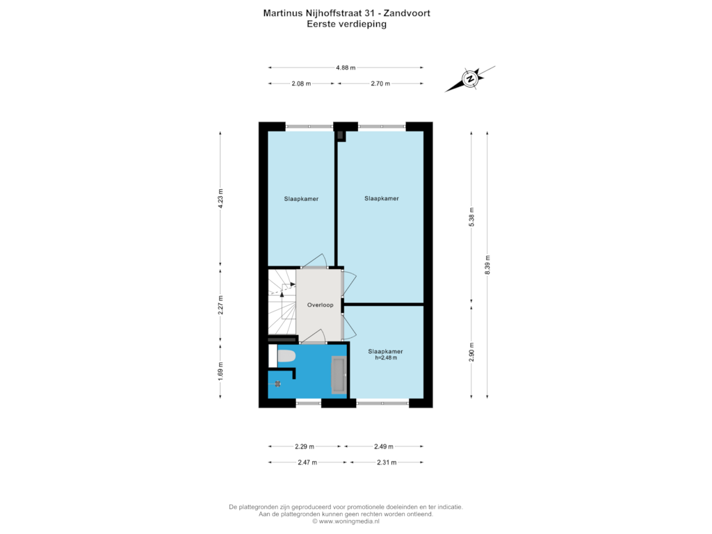 Bekijk plattegrond van Eerste verdieping van Martinus Nijhoffstraat 31