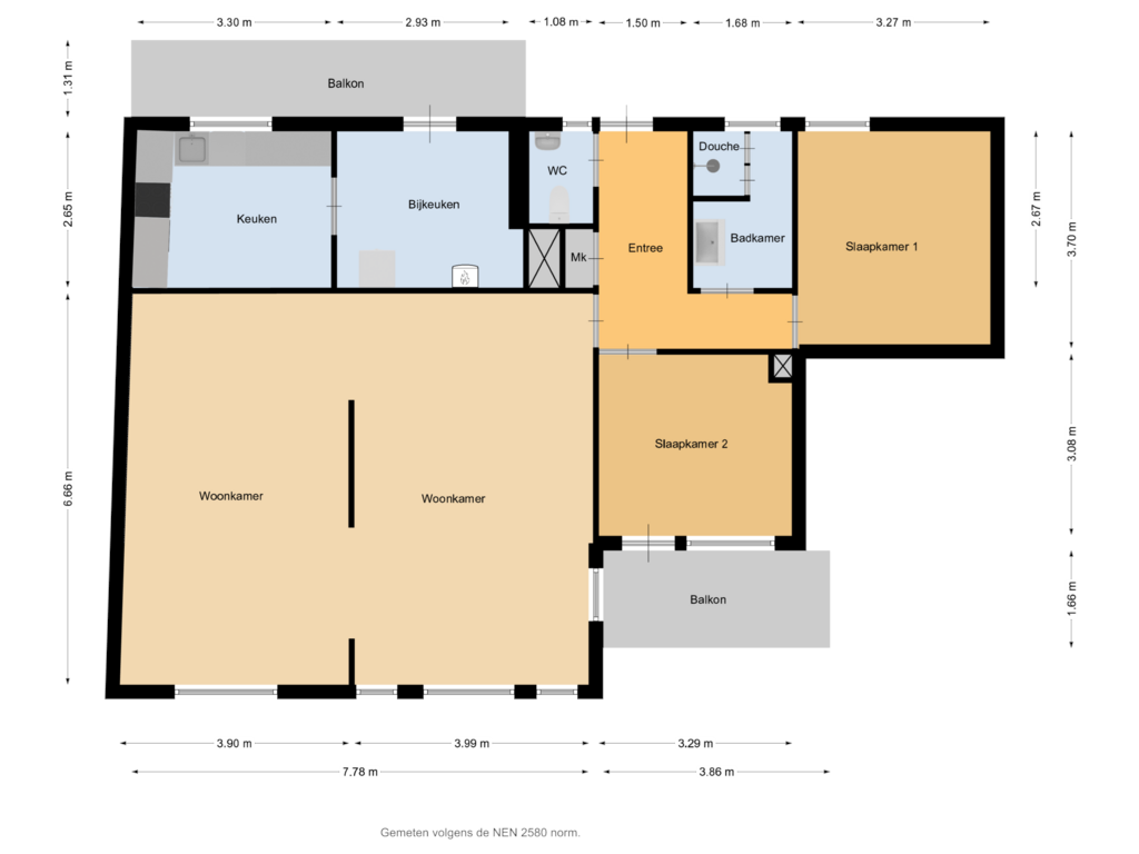 View floorplan of Begone grond of Blekerssingel 82