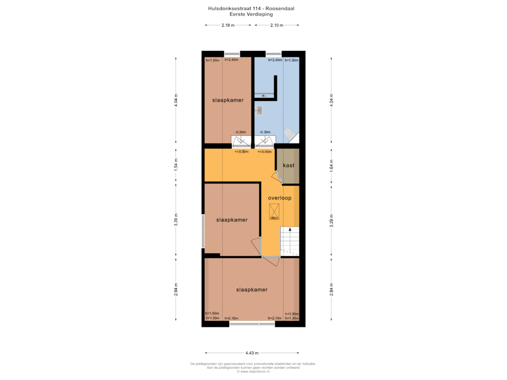 Bekijk plattegrond van Eerste Verdieping van Hulsdonksestraat 114