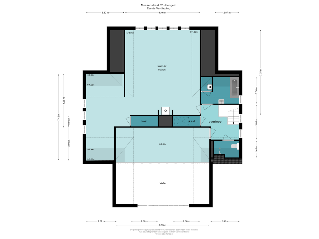 Bekijk plattegrond van EERSTE VERDIEPING van Mussenstraat 32