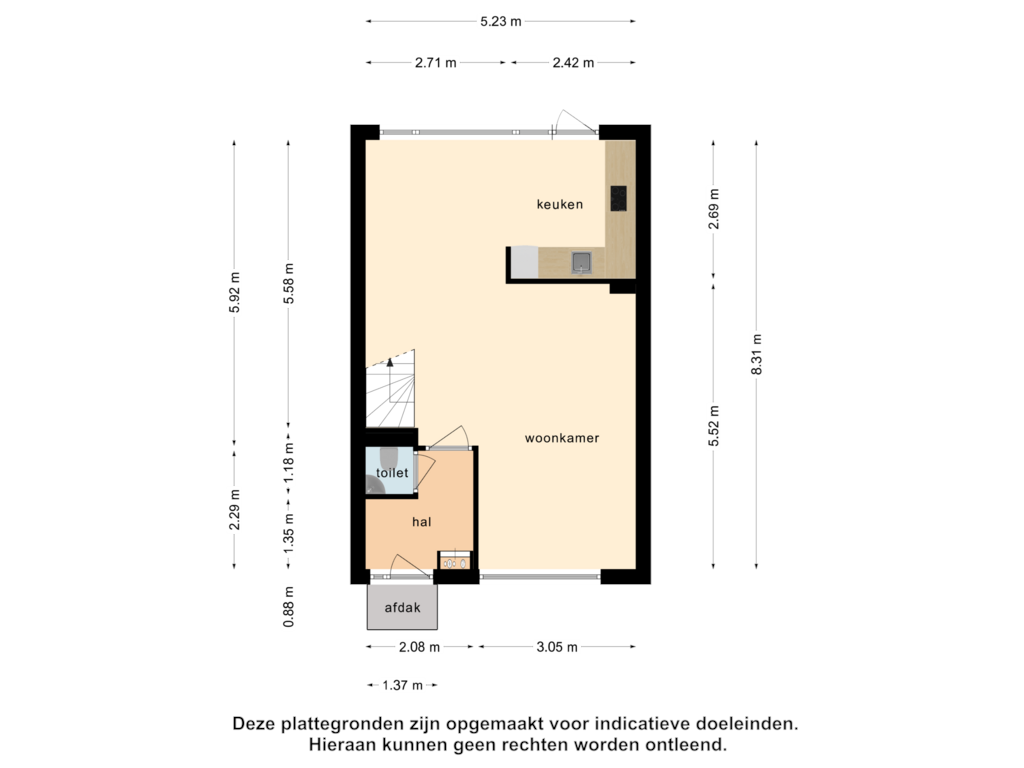 Bekijk plattegrond van Begane grond van Voetshoven 3