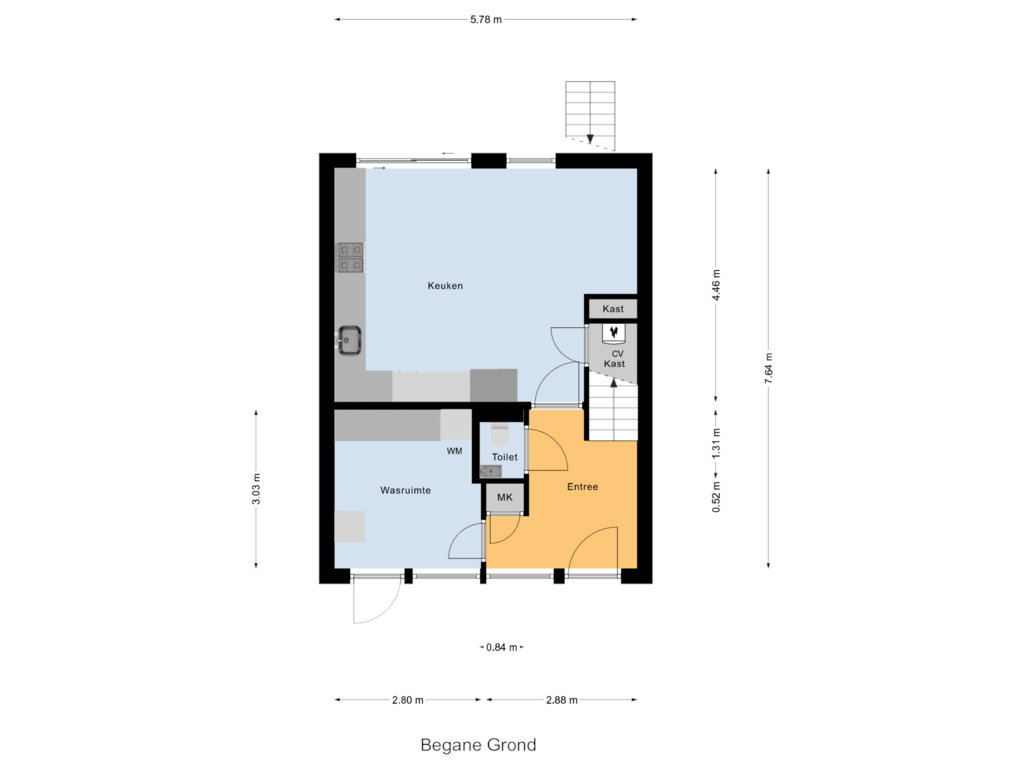 Bekijk plattegrond van Begane Grond van Sint Petersburglaan 26