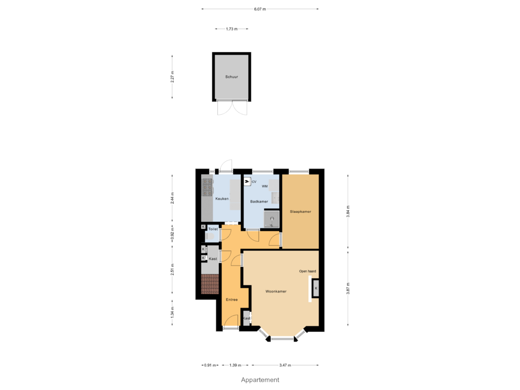 View floorplan of Appartement of Professor Rankestraat 25