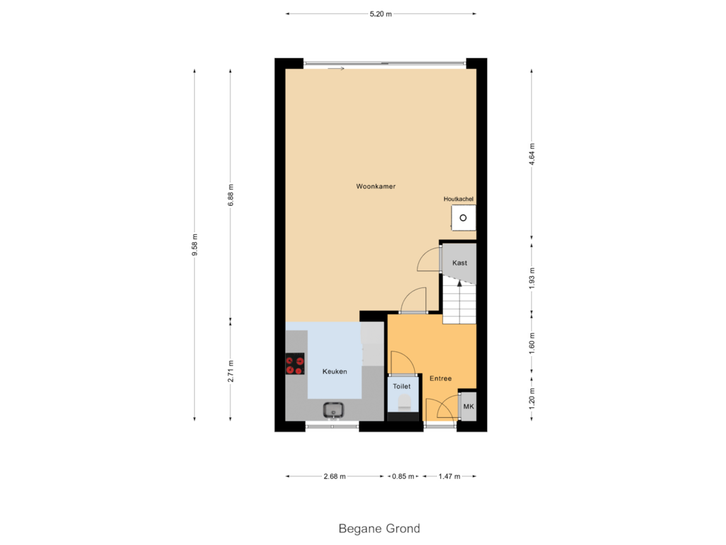 Bekijk plattegrond van Begane Grond van Refter 9