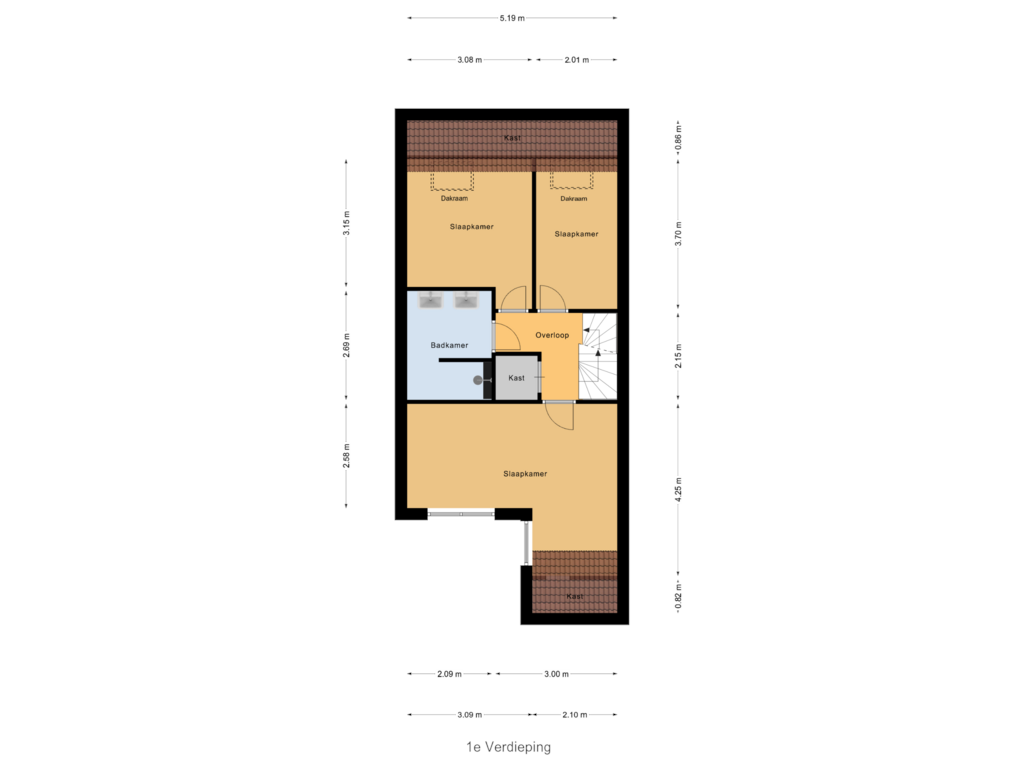 Bekijk plattegrond van 1e Verdieping van Refter 9