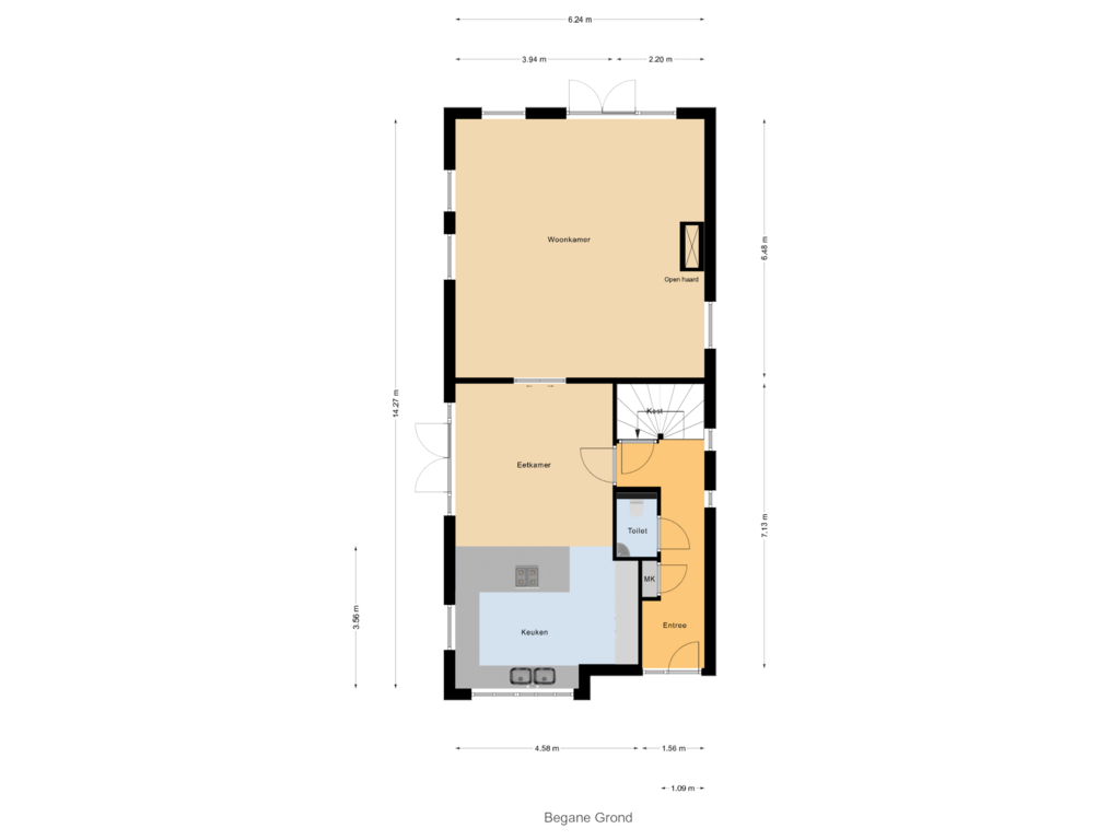 View floorplan of Begane Grond of Koningsspil 65