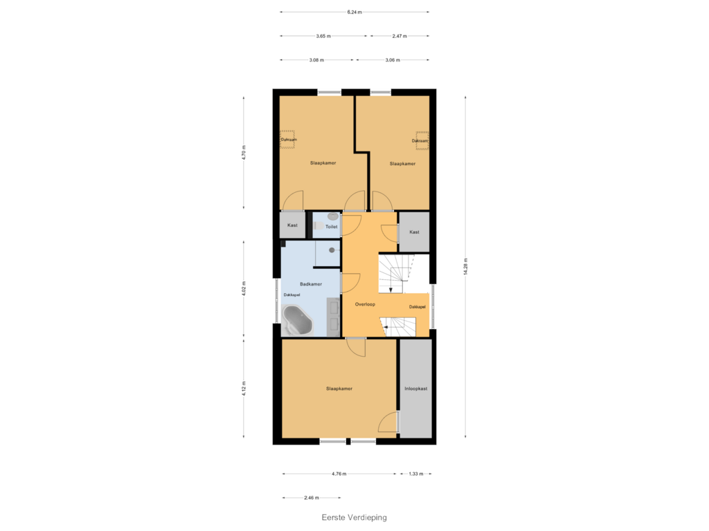 View floorplan of Eerste Verdieping of Koningsspil 65