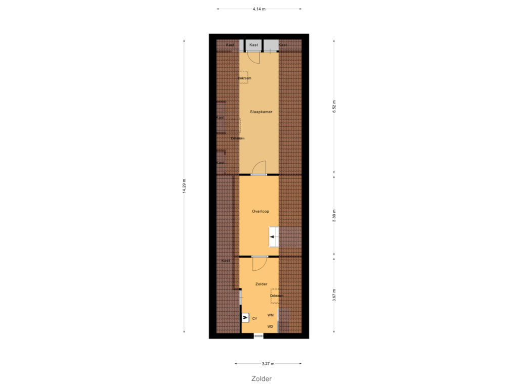 View floorplan of Zolder of Koningsspil 65