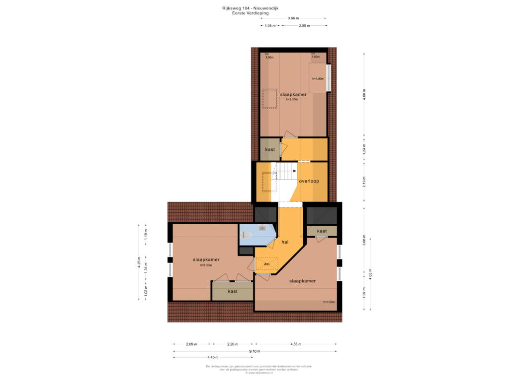 Bekijk plattegrond van Eerste Verdieping van Rijksweg 104