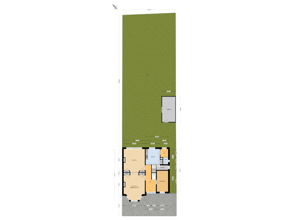 View floorplan of Begane grond tuin of Wilhelminastraat 1