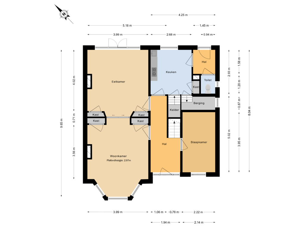 View floorplan of Begane grond of Wilhelminastraat 1