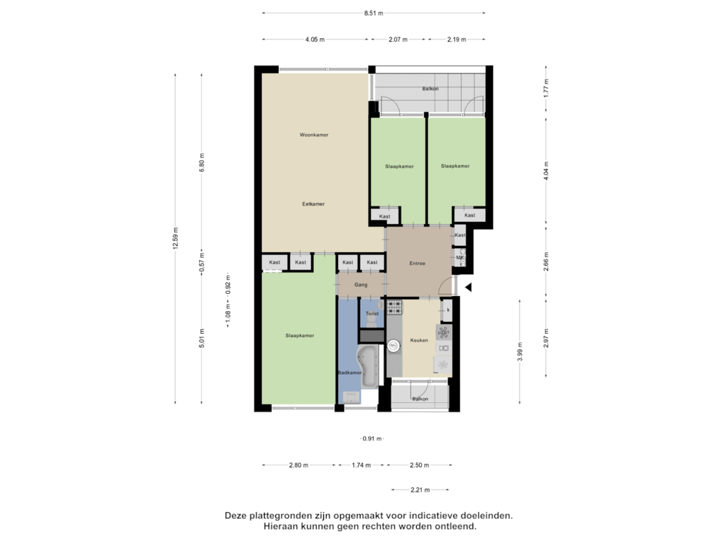 Bekijk plattegrond van Appartement van Van Bassenstraat 156