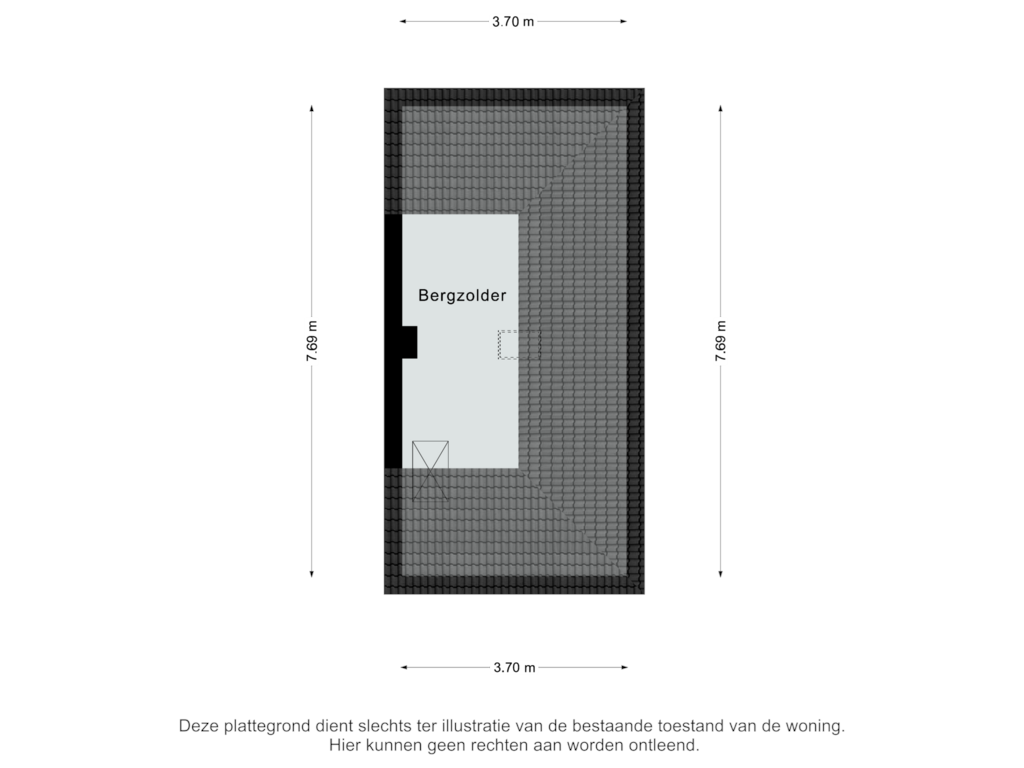 Bekijk plattegrond van Zolder van Ceintuurstraat 45