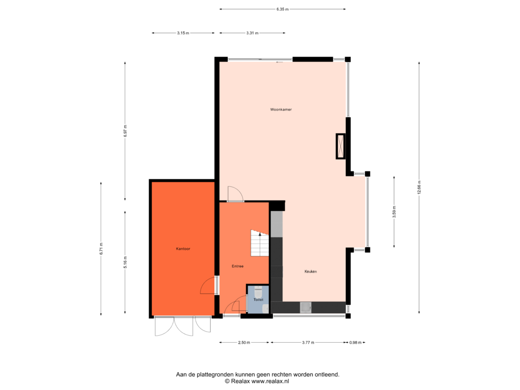 View floorplan of Begane grond of Johanna Westerdijk erf 24