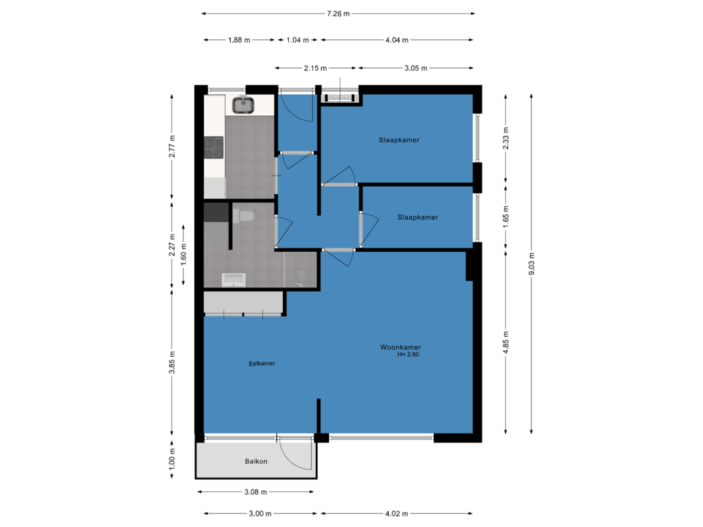 Bekijk plattegrond van Appartement van Vrijheidslaan 16