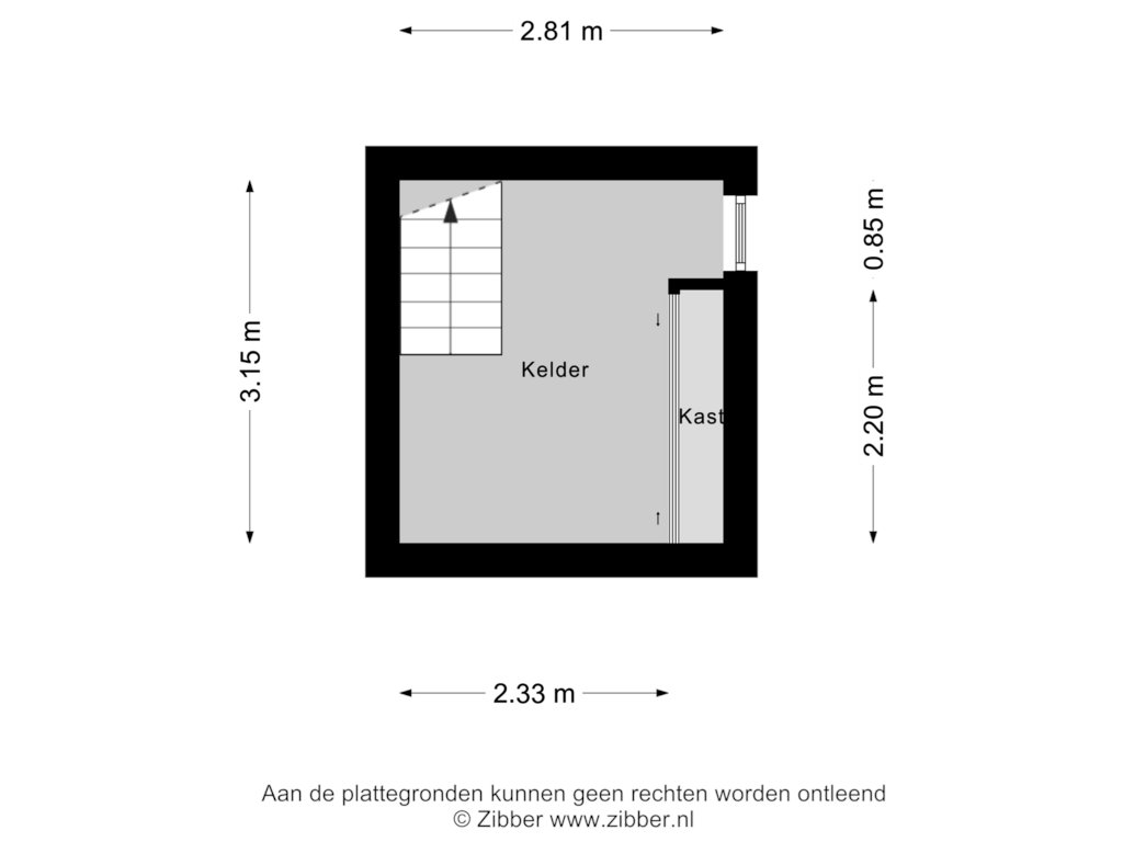 View floorplan of Kelder of Elzenstraat 25