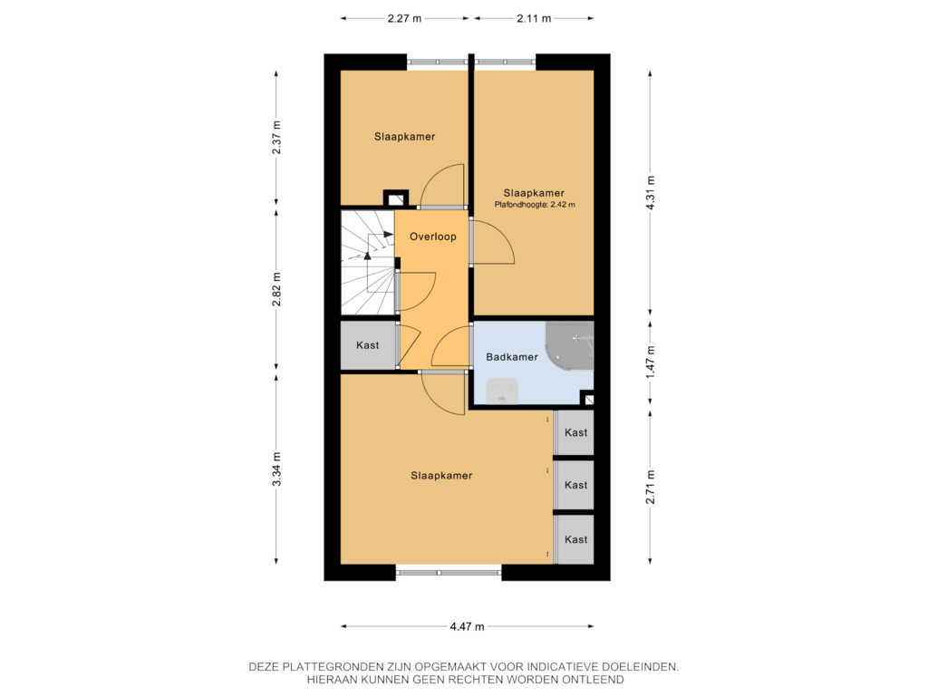 View floorplan of 1e Verdieping of Houthakkersweg 40