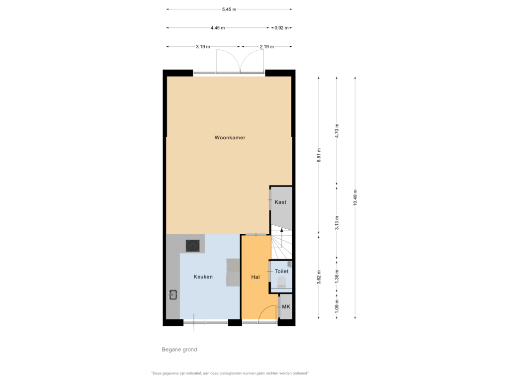 Bekijk plattegrond van Begane grond van Florastraat 17