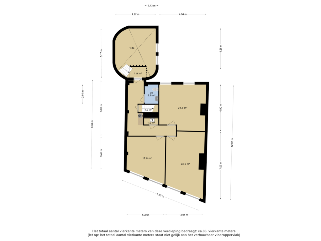 Bekijk plattegrond van BOG-2e verdieping 1 van Nieuwstad 37