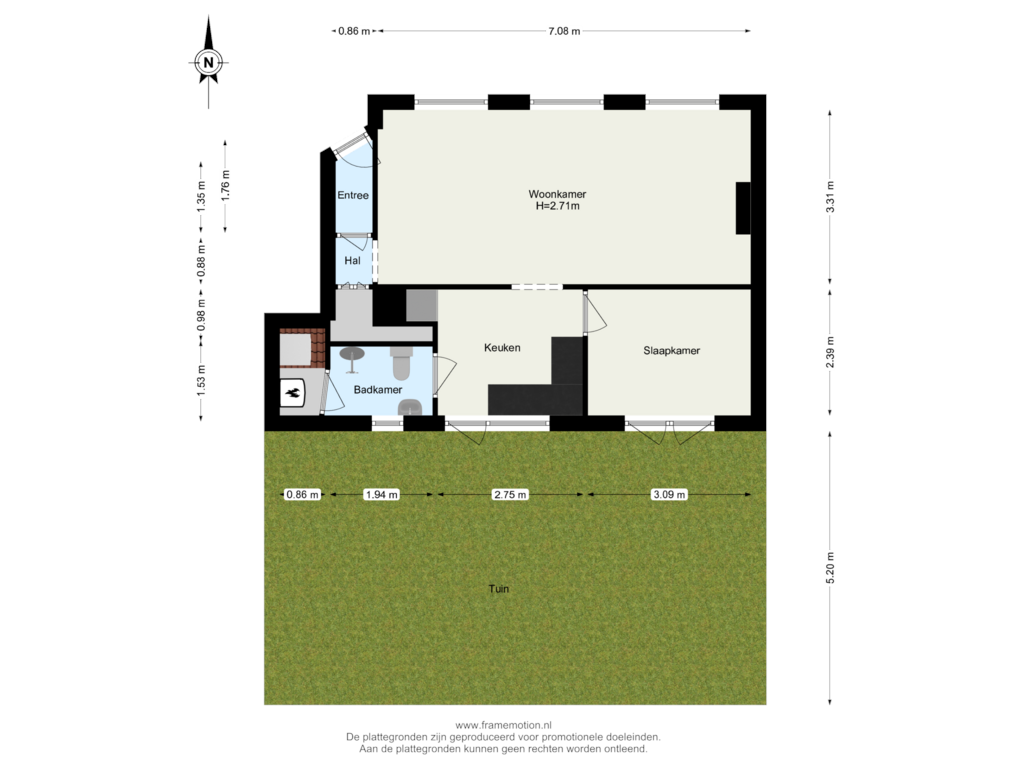 Bekijk plattegrond van Begane Grond tuin van Berkelselaan 114-A