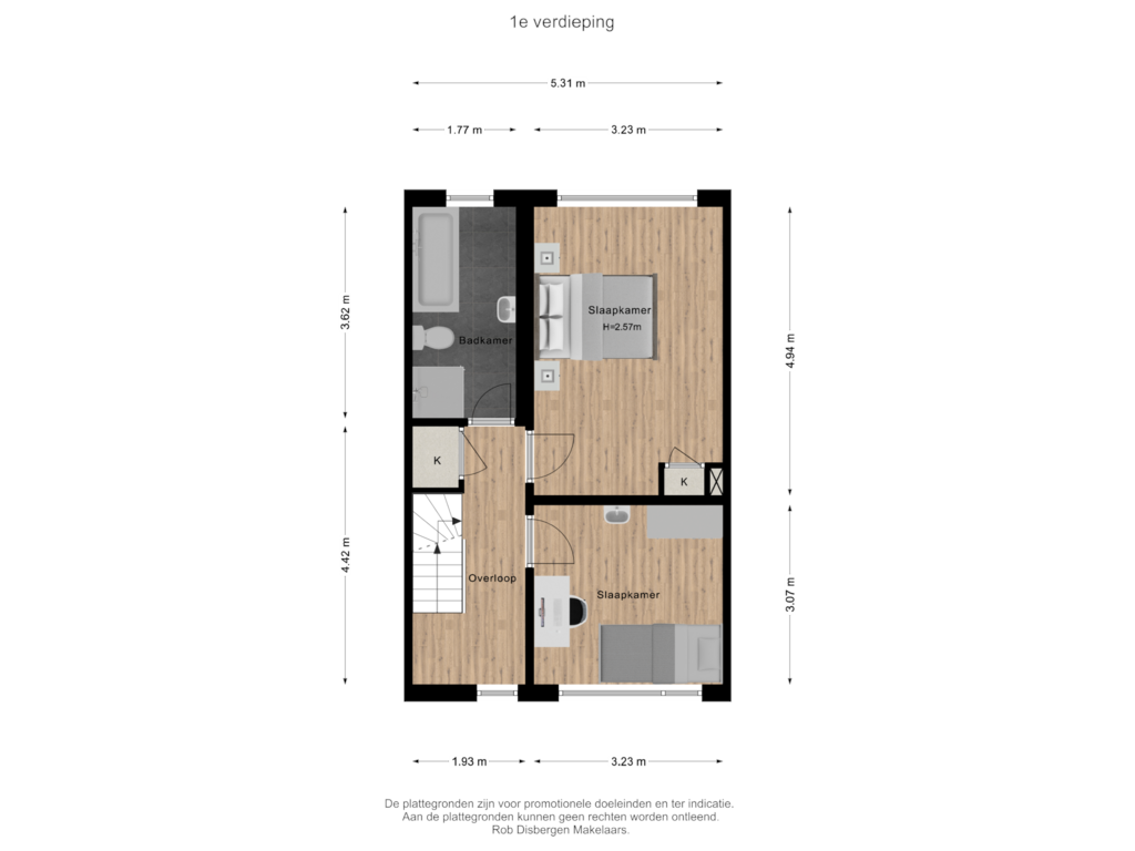 Bekijk plattegrond van 1e verdieping van Kastanjelaan 38