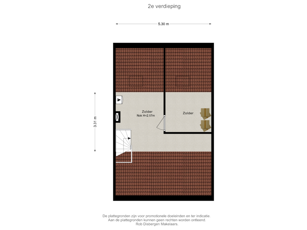 Bekijk plattegrond van 2e verdieping van Kastanjelaan 38