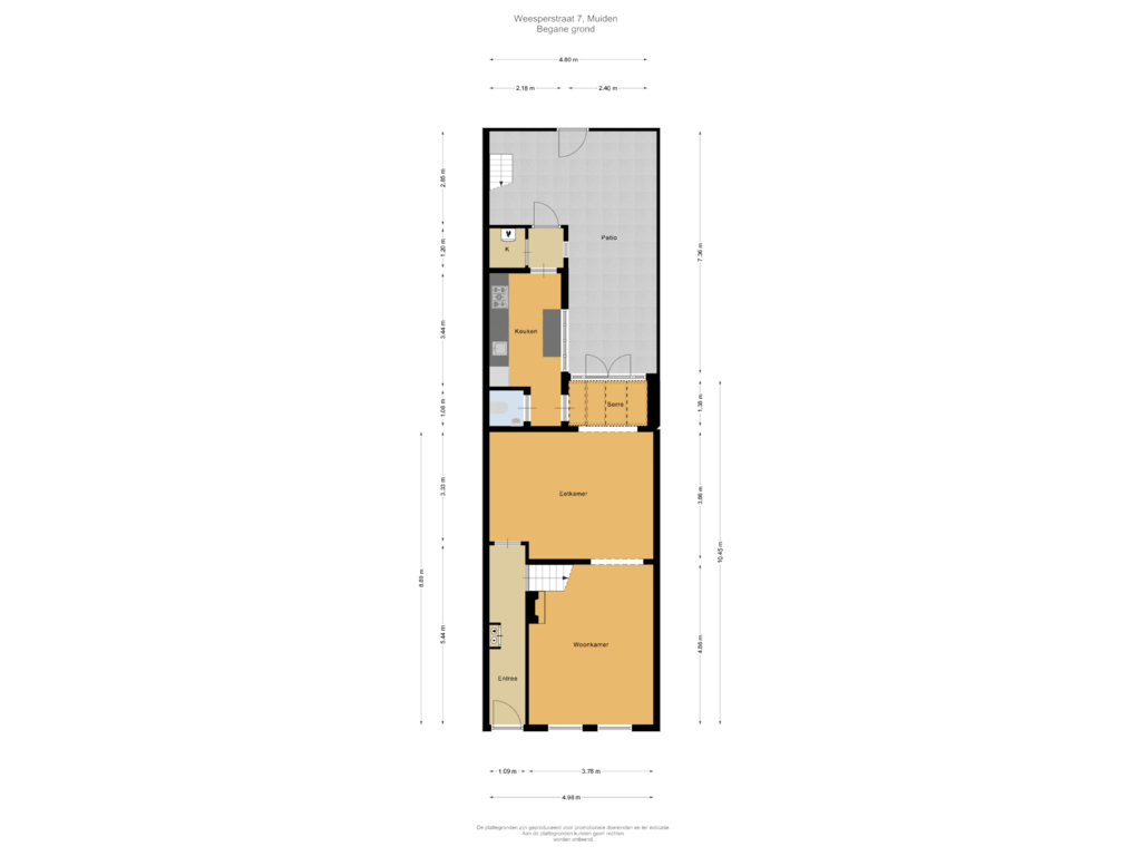 View floorplan of Begane grond of Weesperstraat 7